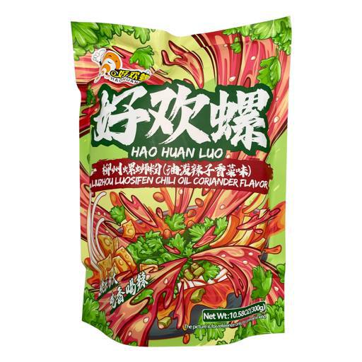 Рамен из рисовой лапши со вкусом улитки, чили и кинзы  300 г (Китай)
