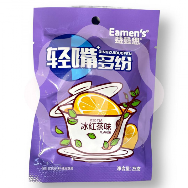 Леденцы с кислинкой «Eamens» со вкусом чая с лимоном 25 г (Китай) 1/20/240