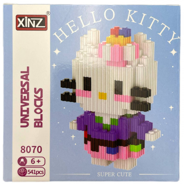 3д конструктор «Hello Kitty фиолетовое платье» 541 деталь